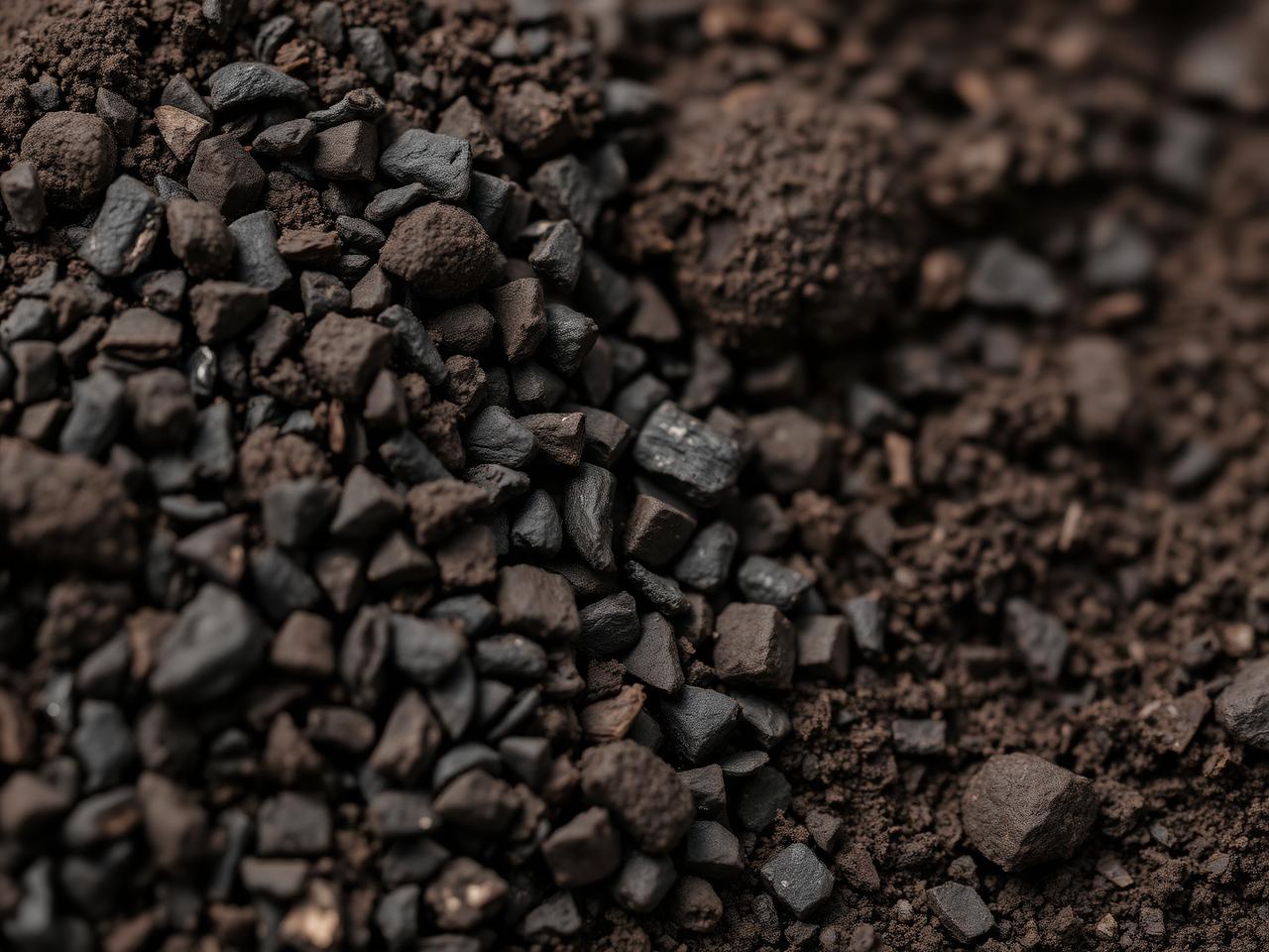 Close-up of premium biochar granules